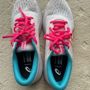 ASICS Women's White and Pink Athletic Shoes